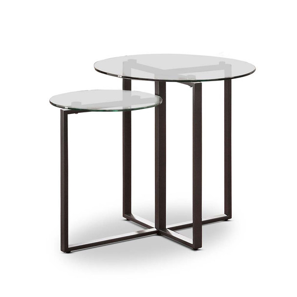 Furniture of America IDF-4352E-N Muria Glass Top End Table