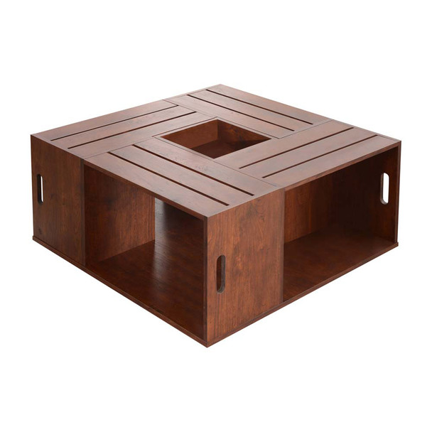 Furniture of America YNJ-142-6 Halinski Contemporary Open Shelf Coffee Table