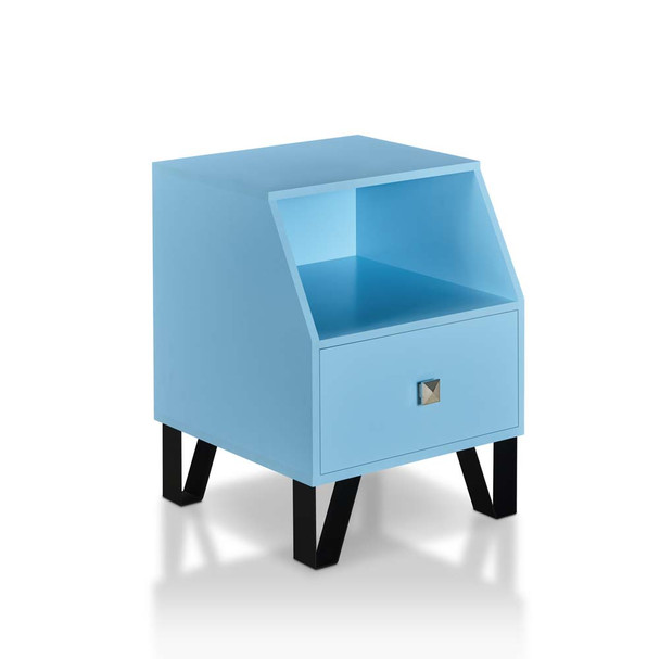 Furniture of America YNJ-1791C22 Brier Contemporary Multi-Storage End Table in Sky Blue