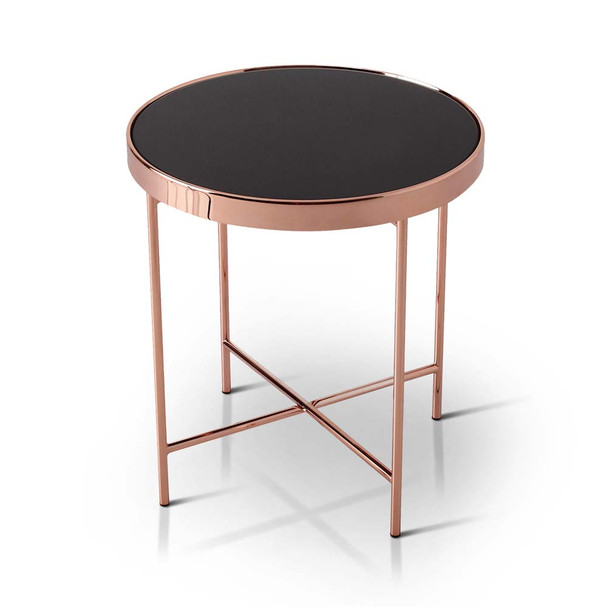 Furniture of America YNJ-16901C17-ET Matilda Contemporary Glass Top End Table