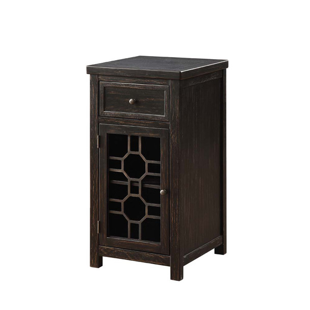 Furniture of America IDF-AC165BK Reims Transitional Multi-Storage End Table in Antique Black