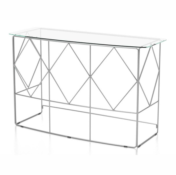 Furniture of America IDF-4342S Fland Glass Top Console Table