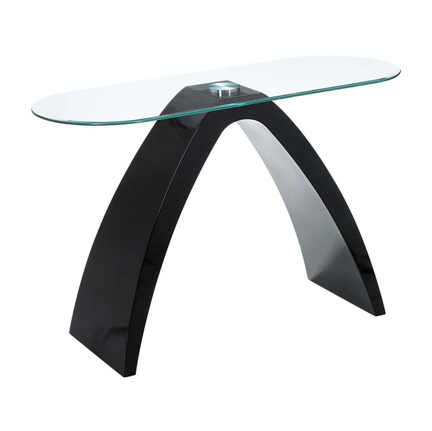 Furniture of America IDF-4042BK-S Pelletoni Glass Top Console Table in Black