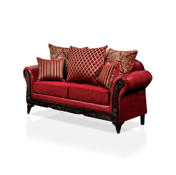 Furniture of America IDF-7640N-LV Pilara Traditional Upholstered Loveseat