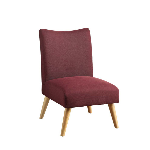 Furniture of America IDF-AC6188PR Limoges Mid-Century Modern Upholstered Accent Chair in Purple