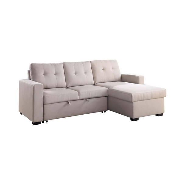 Furniture of America IDF-6985LG-SEC Jaco Contemporary Tufted Sectional in Light Gray