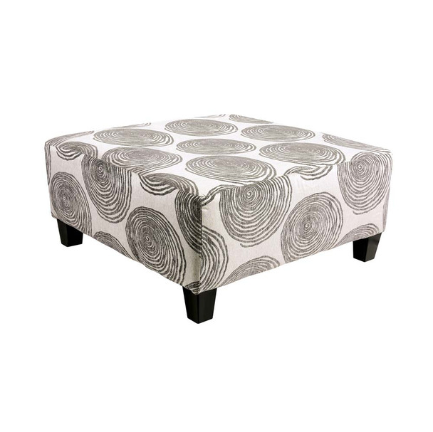 Furniture of America IDF-5142GY-OT Tandem Contemporary Upholstered Ottoman in Gray