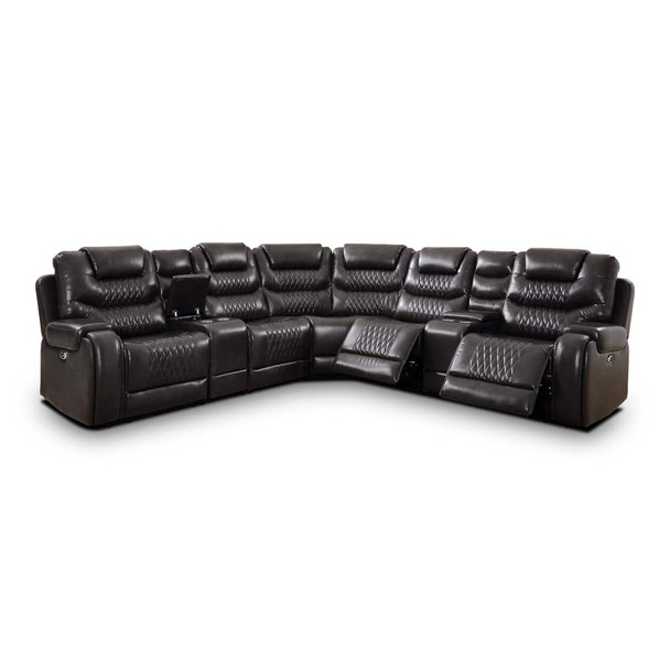 Furniture of America IDF-6895GY-SEC Tombolo Reclining Sectional in Gray