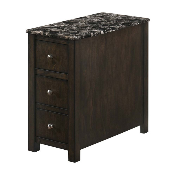 Furniture of America IDF-AC342BK Pechman 3-Drawer Side Table in Black