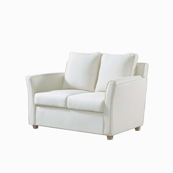 Furniture of America IDI-8055 Lillard Upholstered Loveseat in Cream