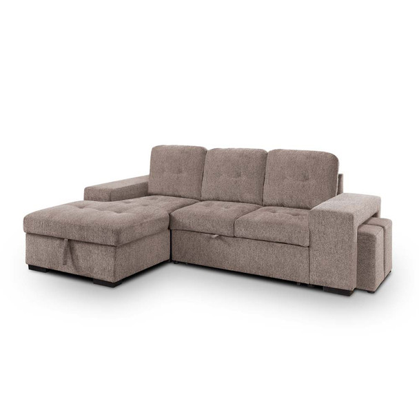 Furniture of America IDF-6959LG-SEC Owego Tufted Sectional in Light Gray