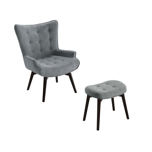 Furniture of America IDF-AC6164 Orleans Mid-Century Modern Button Tufted 2-Piece Accent Chair Set