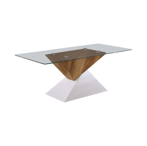 Furniture of America IDF-4746C Klyte Contemporary Glass Top Coffee Table