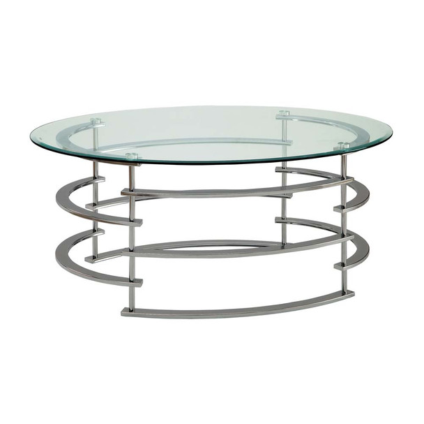 Furniture of America IDF-4359CRM-C Odis Contemporary Glass Top Coffee Table