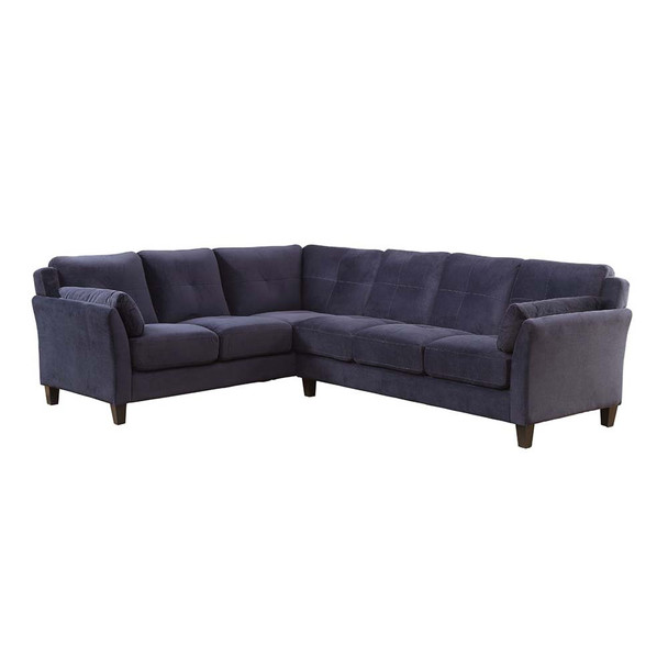 Furniture of America IDF-6368NV-SEC Nola Contemporary Fabric L-Shape Sectional in Navy