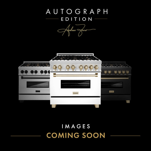 ZLINE Autograph Edition 30" 4.0 cu. ft. Dual Fuel Range with Gas Stove and Electric Oven in DuraSnow Stainless Steel with White Matte Door and Champagne Bronze Accents (RASZ-WM-30-CB)