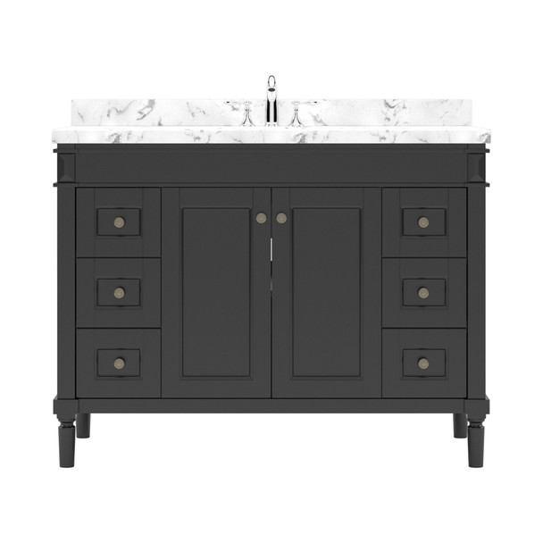 Virtu USA ES-40048-CMSQ-ES-NM Tiffany 48" Bath Vanity in Espresso with Cultured Marble Quartz Top and Sink