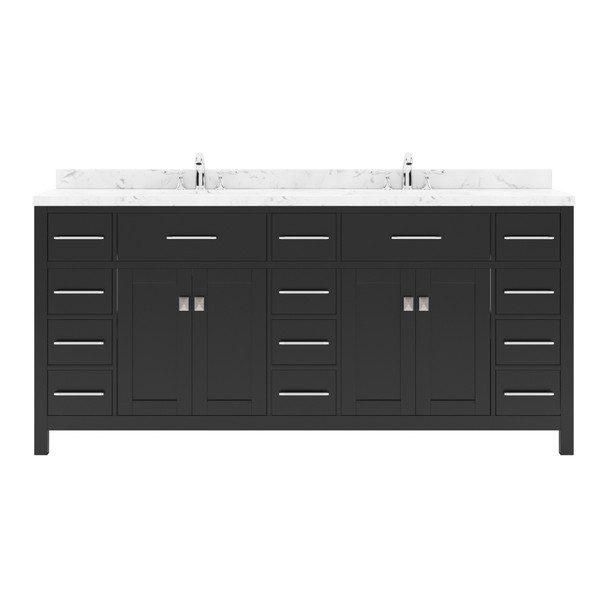 Virtu USA MD-2172-CMSQ-ES-NM Caroline Parkway 72" Bath Vanity in Espresso with Cultured Marble Quartz Top