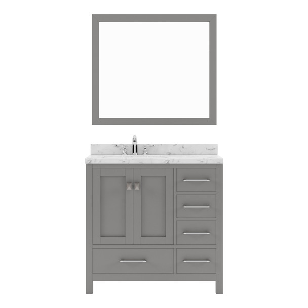 Virtu USA GS-50036-CMRO-CG Caroline Avenue 36" Bath Vanity in Cashmere Gray with Cultured Marble Quartz Top