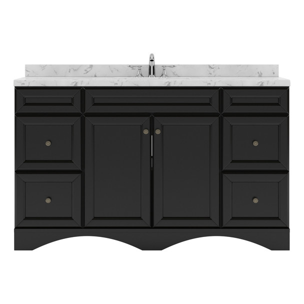 Virtu USA ES-25060-CMSQ-ES-NM Talisa 60" Bath Vanity in Espresso with Cultured Marble Quartz Top and Sink