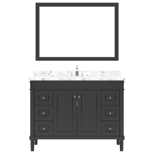 Virtu USA ES-40048-CMSQ-ES-002 Tiffany 48" Bath Vanity in Espresso with Cultured Marble Quartz Top and Sink