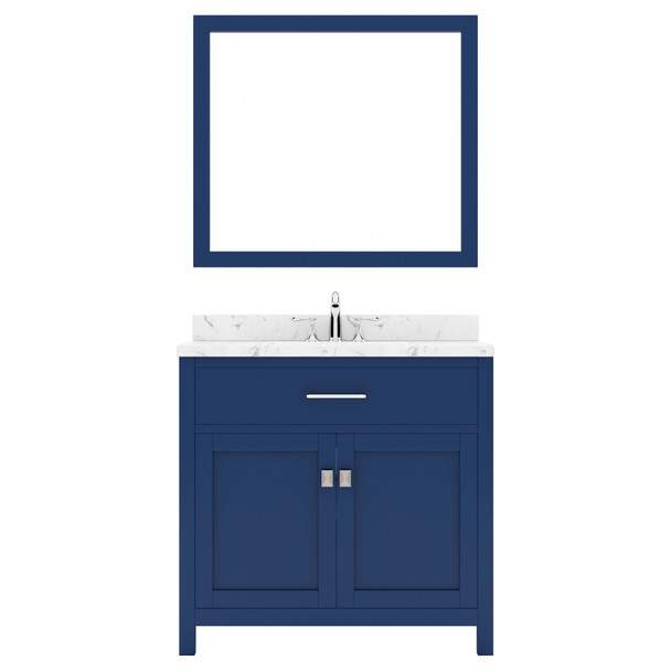 Virtu USA MS-2036-CMRO-FB Caroline 36" Bath Vanity in French Blue with Cultured Marble Quartz Top and Sink