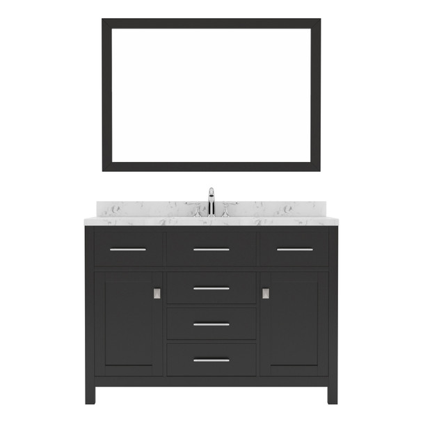 Virtu USA MS-2048-CMSQ-ES Caroline 48" Bath Vanity in Espresso with Cultured Marble Quartz Top and Sink