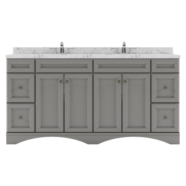 Virtu USA ED-25072-CMRO-GR-NM Talisa 72" Double Bath Vanity in Gray with Cultured Marble Quartz Top and Sinks