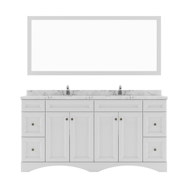 Virtu USA ED-25072-CMRO-WH Talisa 72" Double Bath Vanity in White with Cultured Marble Quartz Top and Sinks