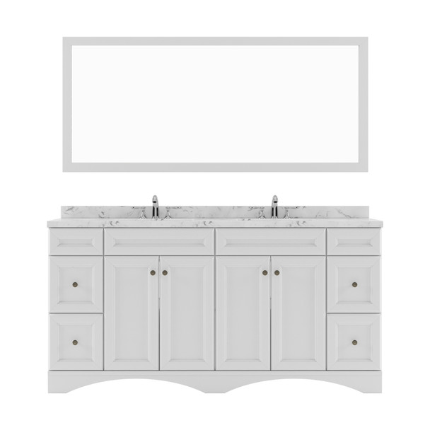 Virtu USA ED-25072-CMRO-WH-001 Talisa 72" Double Bath Vanity in White with Cultured Marble Quartz Top and Sinks
