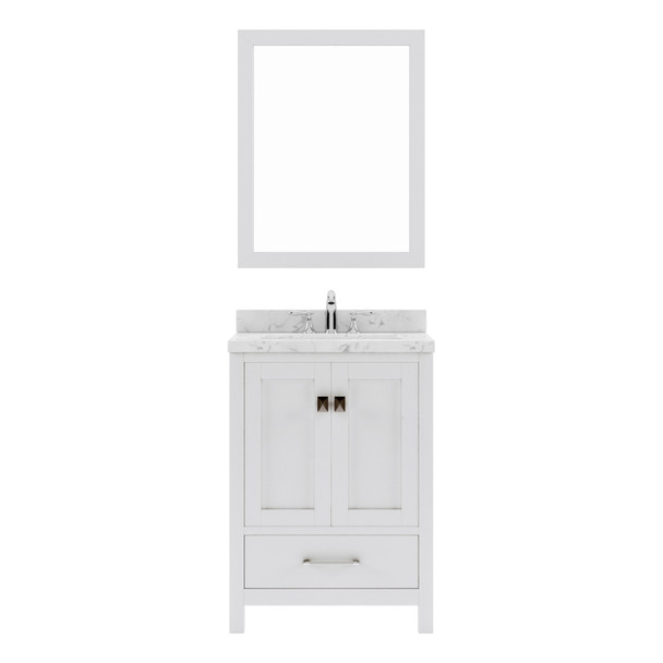 Virtu USA GS-50024-CMSQ-WH-001 Caroline Avenue 24" Bath Vanity in White with Cultured Marble Quartz Top