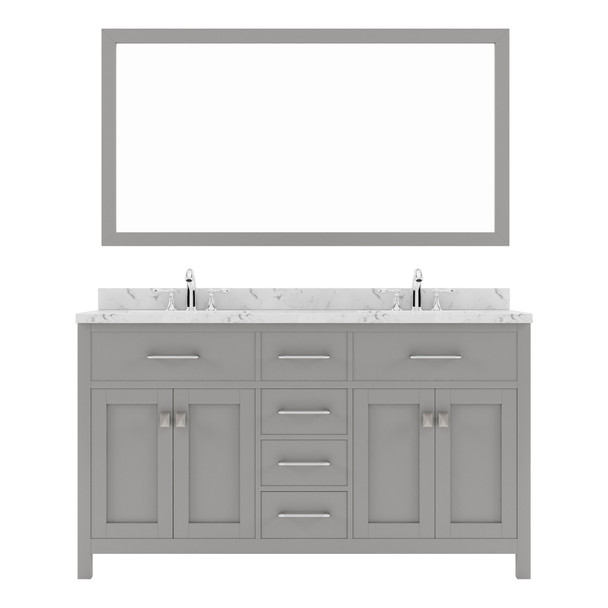 Virtu USA MD-2060-CMSQ-CG Caroline 60" Bath Vanity in Cashmere Gray with Cultured Marble Quartz Top