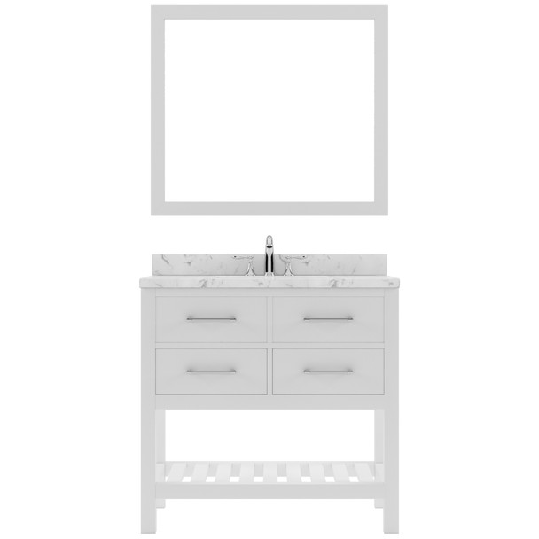 Virtu USA MS-2236-CMSQ-WH-001 Caroline Estate 36" Bath Vanity in White with Cultured Marble Quartz Top