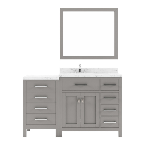 Virtu USA MS-2157R-CMRO-CG Caroline Parkway 57" Bath Vanity in Gray with Cultured Marble Quartz Top