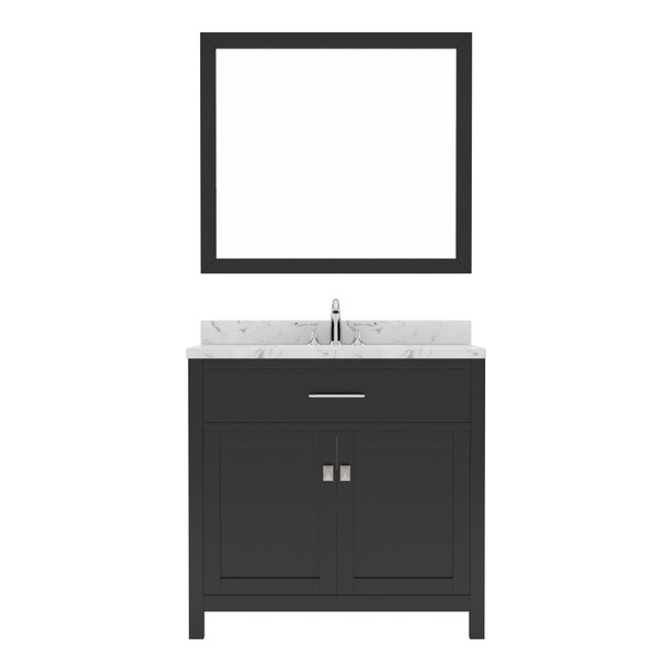 Virtu USA MS-2036-CMSQ-ES-002 Caroline 36" Bath Vanity in Espresso with Cultured Marble Quartz Top and Sink