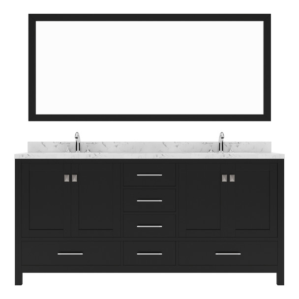 Virtu USA GD-50072-CMRO-ES-001 Caroline Avenue 72" Bath Vanity in Espresso with Cultured Marble Quartz Top