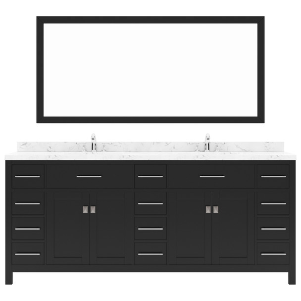 Virtu USA MD-2178-CMRO-ES-001 Caroline Parkway 78" Bath Vanity in Espresso with Cultured Marble Quartz Top