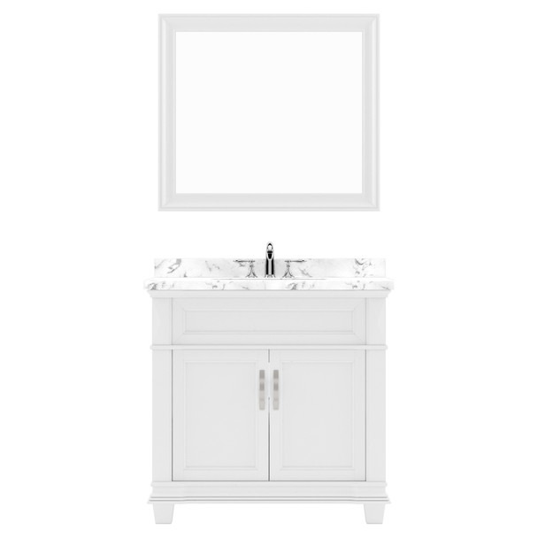 Virtu USA MS-2636-CMRO-WH-002 Victoria 36" Bath Vanity in White with Cultured Marble Quartz Top and Sink