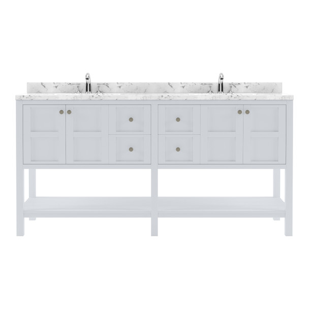 Virtu USA ED-30072-CMRO-WH-NM Winterfell 72" Bath Vanity in White with Cultured Marble Quartz Top and Sinks