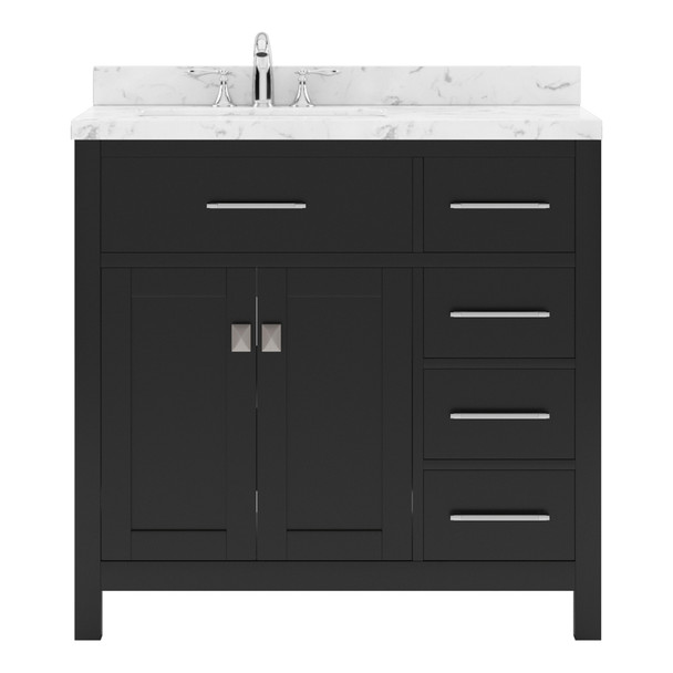 Virtu USA MS-2136R-CMSQ-ES-NM Caroline Parkway 36" Bath Vanity in Espresso with Cultured Marble Quartz Top