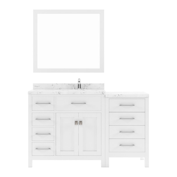 Virtu USA MS-2157L-CMSQ-WH-002 Caroline Parkway 57" Bath Vanity in White with Cultured Marble Quartz Top