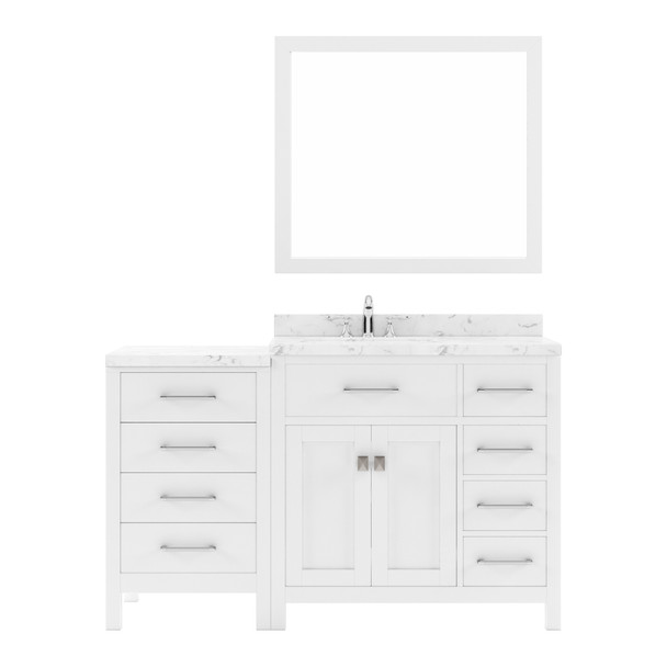 Virtu USA MS-2157R-CMSQ-WH Caroline Parkway 57" Bath Vanity in White with Cultured Marble Quartz Top
