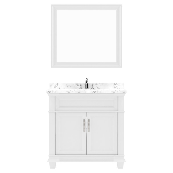 Virtu USA MS-2636-CMRO-WH Victoria 36" Bath Vanity in White with Cultured Marble Quartz Top and Sink