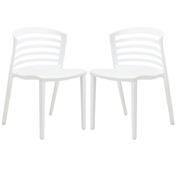 Modway Curvy Dining Chairs Set of 2 EEI-935-WHI White