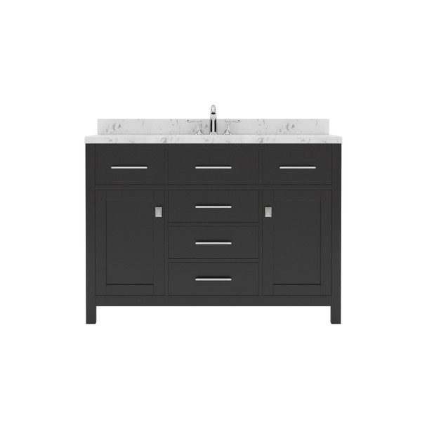 Virtu USA MS-2048-CMRO-ES-NM Caroline 48" Bath Vanity in Espresso with Cultured Marble Quartz Top and Sink