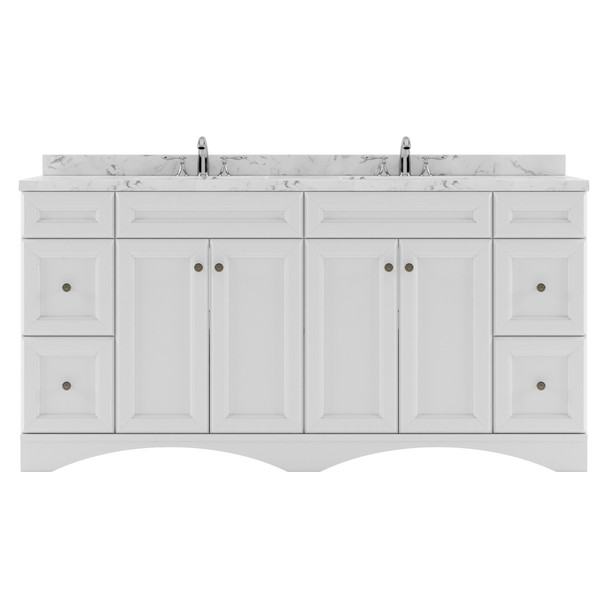 Virtu USA ED-25072-CMRO-WH-NM Talisa 72" Double Bath Vanity in White with Cultured Marble Quartz Top and Sinks