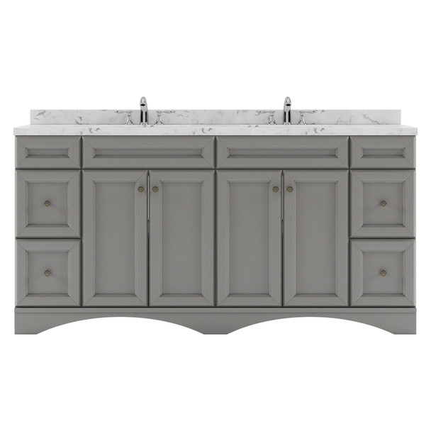 Virtu USA ED-25072-CMSQ-GR-NM Talisa 72" Double Bath Vanity in Gray with Cultured Marble Quartz Top and Sinks