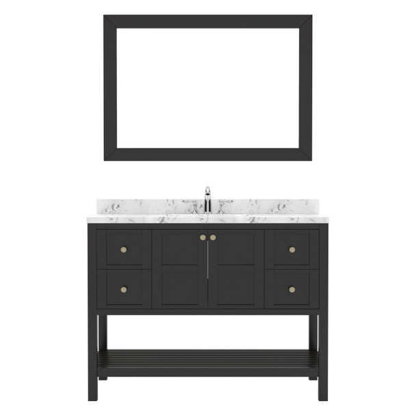 Virtu USA ES-30048-CMSQ-ES-002 Winterfell 48" Bath Vanity in Espresso with Cultured Marble Quartz Top and Sink