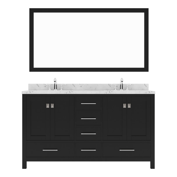 Virtu USA GS-50060-CMSQ-ES-002 Caroline Avenue 60" Bath Vanity in Espresso with Cultured Marble Quartz Top