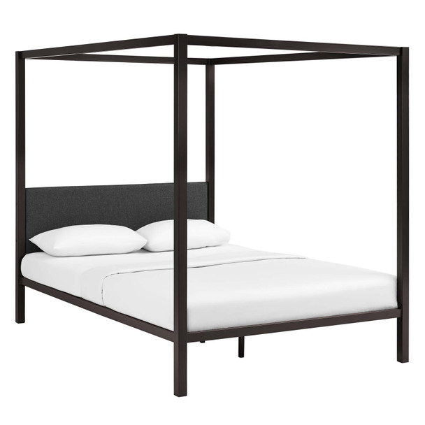 Modway Raina Queen Canopy Bed Frame MOD-5570-BRN-GRY Brown Gray